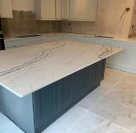marble effect quartz kitchen worktop